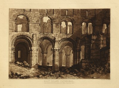 Kathedraal van Holy Island door Joseph Mallord William Turner