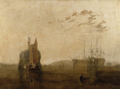 Hulken op de Tamar, ca. 1812 door Joseph Mallord William Turner