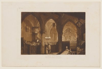 Interieur van een kerk door Joseph Mallord William Turner