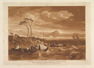Inverary Kasteel en Stad, Schotland Liber Studiorum, deel XIII, plaat 65 door Joseph Mallord William Turner