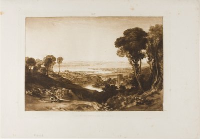 Kruising van Severn en Wye, plaat 28 uit Liber Studiorum door Joseph Mallord William Turner