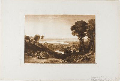 Kruising van de Severn en Wye, plaat 28 uit Liber Studiorum door Joseph Mallord William Turner