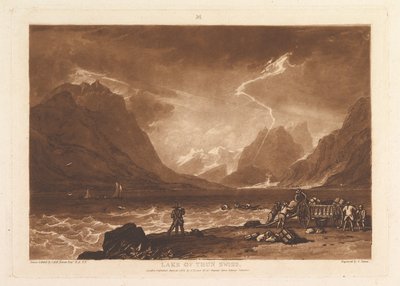 Meer van Thun, Zwitsers Liber Studiorum, deel III, plaat 15 door Joseph Mallord William Turner