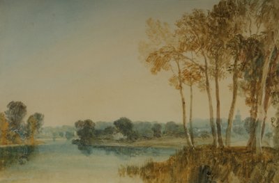 Landschap met bomen bij de rivier de Theems, ca. 1805 door Joseph Mallord William Turner