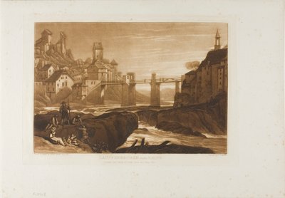 Lauffenbourgh aan de Rijn, plaat 31 uit Liber Studiorum door Joseph Mallord William Turner