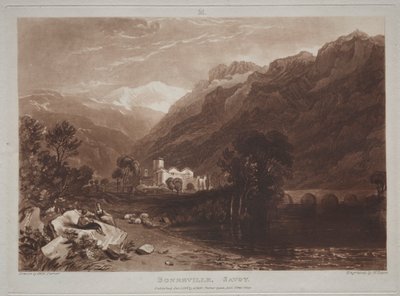 Liber Studiorum: Bonneville, Savoye door Joseph Mallord William Turner