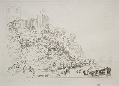 Liber Studiorum: Dumblain Abbey, Schotland door Joseph Mallord William Turner
