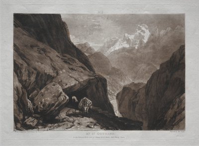 Liber Studiorum: Mt. St. Gothard door Joseph Mallord William Turner