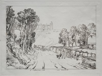 Liber Studiorum: St. Catherines Hill, nabij Guilford door Joseph Mallord William Turner