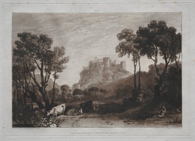 Liber Studiorum: Het kasteel boven de weiden door Joseph Mallord William Turner
