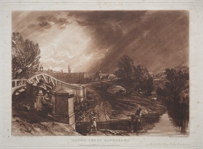 Liber Studiorum: Waterkers Verzamelaars, Rails Head, Ferry Bridge, Twickenham door Joseph Mallord William Turner