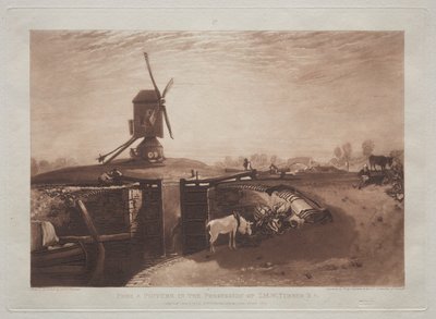 Liber Studiorum: Windmolen en sluis door Joseph Mallord William Turner