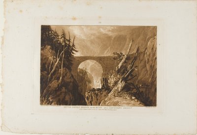 Kleine duivelsbrug, plaat 19 uit Liber Studiorum door Joseph Mallord William Turner