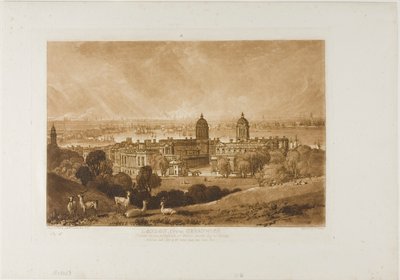 Londen vanuit Greenwich, plaat 26 uit Liber Studiorum door Joseph Mallord William Turner