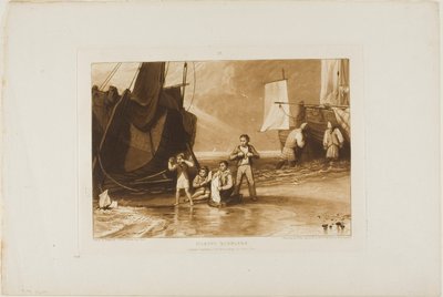 Zeevaarders, plaat 29 uit Liber Studiorum door Joseph Mallord William Turner