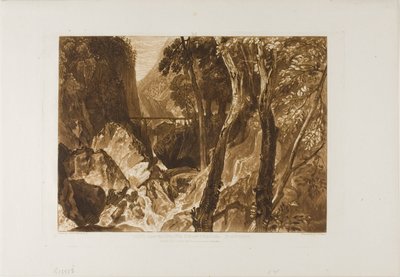 Molen bij de Grand Chartreuse, plaat 54 uit Liber Studiorum door Joseph Mallord William Turner