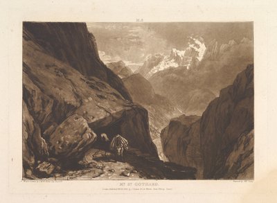 Mt. St. Gothard Liber Studiorum, deel II, plaat 9, 20 februari 1808 door Joseph Mallord William Turner