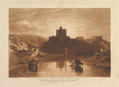 Kasteel Norham aan de Tweed Liber Studiorum, deel XII, plaat 57, 1 januari 1816 door Joseph Mallord William Turner