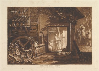 Pembury Mill, Kent Liber Studiorum, deel III, plaat 12 door Joseph Mallord William Turner
