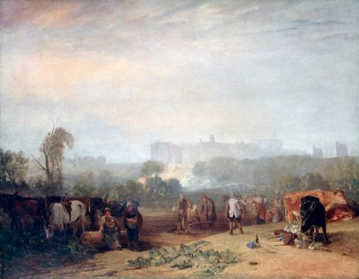 Ploegen van knollen, nabij Slough, Windsor, ca. 1809 door Joseph Mallord William Turner