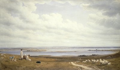 Haven van Portsmouth vanaf Portsdown Hill door Joseph Mallord William Turner