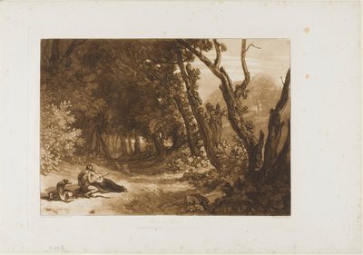 Procris en Cephalus, plaat 41 uit Liber Studiorum door Joseph Mallord William Turner