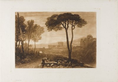 Scène in de Compagna, plaat 38 uit Liber Studiorum door Joseph Mallord William Turner