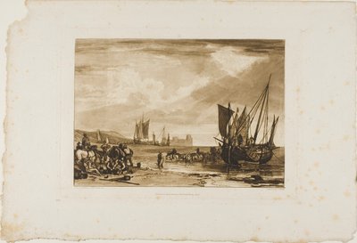 Scène aan de Franse kust, plaat 4 uit Liber Studiorum door Joseph Mallord William Turner
