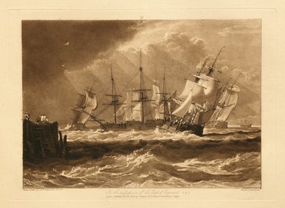 Schepen in een bries door Joseph Mallord William Turner