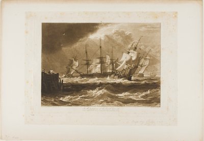 Schepen in een Bries, plaat 10 uit Liber Studiorum door Joseph Mallord William Turner