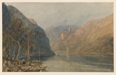 St Goarshausen en Katz Castle door Joseph Mallord William Turner