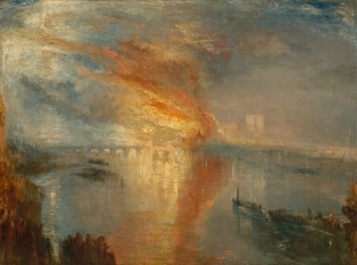 De brand van de huizen van Lords en Commons, 16 oktober 1834 door Joseph Mallord William Turner