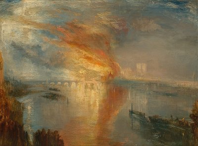 De brand van de Houses of Lords and Commons, 16 oktober 1834. 1835 door Joseph Mallord William Turner