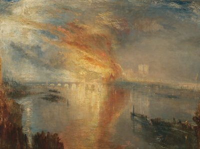 De brand van de huizen van Lords en Commons, 16 oktober 1834 door Joseph Mallord William Turner