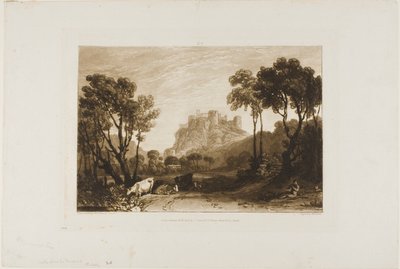 Het Kasteel Boven de Weiden, plaat 8 uit Liber Studiorum door Joseph Mallord William Turner