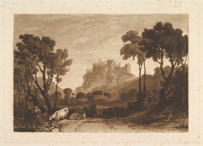 Het kasteel boven de weiden Liber Studiorum, deel II, plaat 8, 1808 door Joseph Mallord William Turner