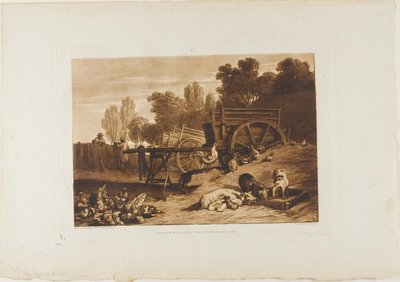 De Boerderij met de Haan, plaat 17 uit Liber Studiorum door Joseph Mallord William Turner