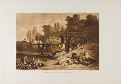 De Boerderij met de Haan, plaat 17 uit Liber Studiorum door Joseph Mallord William Turner