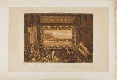 Het frontispice van Liber Studiorum door Joseph Mallord William Turner