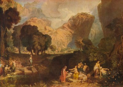 De godin van de onenigheid kiest de appel van onenigheid in de tuin van de Hesperiden, 1806 door Joseph Mallord William Turner