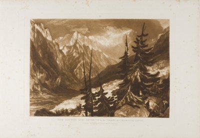 De bron van de Arveron, plaat 60 uit Liber Studiorum door Joseph Mallord William Turner