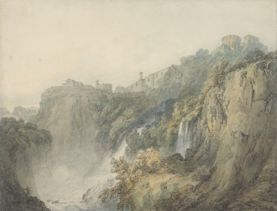 Tivoli met de Tempel van de Sibylle en de watervallen, c.1796-97 door Joseph Mallord William Turner