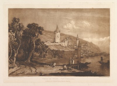 Ville de Thun, Zwitserland Liber Studiorum, deel XII, plaat 59 door Joseph Mallord William Turner