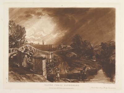 Waterkers Verzamelaars, Rails Head Ferry Brug, Twickenham Liber Studiorum, deel, 1 januari 1819 door Joseph Mallord William Turner