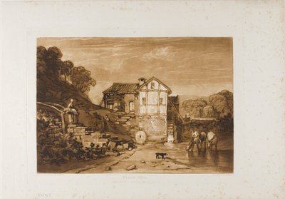 Watermolen, plaat 37 uit Liber Studiorum door Joseph Mallord William Turner