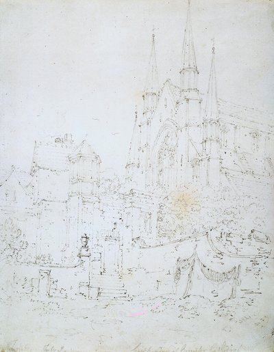 Westraam, Worcester kathedraal door Joseph Mallord William Turner