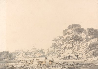 Windsor Castle en Park met herten door Joseph Mallord William Turner