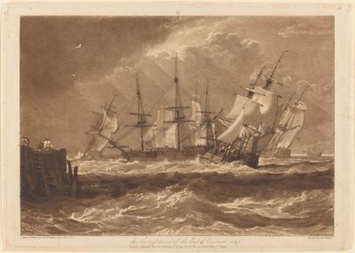 Schepen in de wind door Joseph Mallord William Turner and Charles Turner