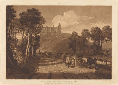 Sint-Catharineheuvel bij Guilford door Joseph Mallord William Turner and J.C. Easling