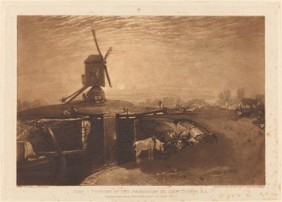 Molen en Sluis door Joseph Mallord William Turner and William Say